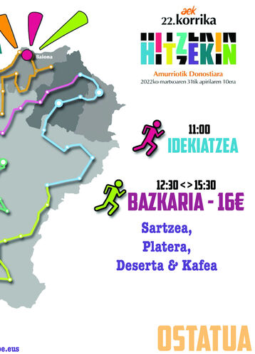 Kalostrape Ostatua eta Jatetxea, Baiona. Affixa korrikaren eguna Baionan, Kalostrapen. Bar et restaurant atypique du Petit Bayonne, le quartier historique de Bayonne. Situé au 22 rue Marengo dans l'ancien cloître des Visitandines. Affiche de la journée du 9 avril 2022, pour Korrika.
