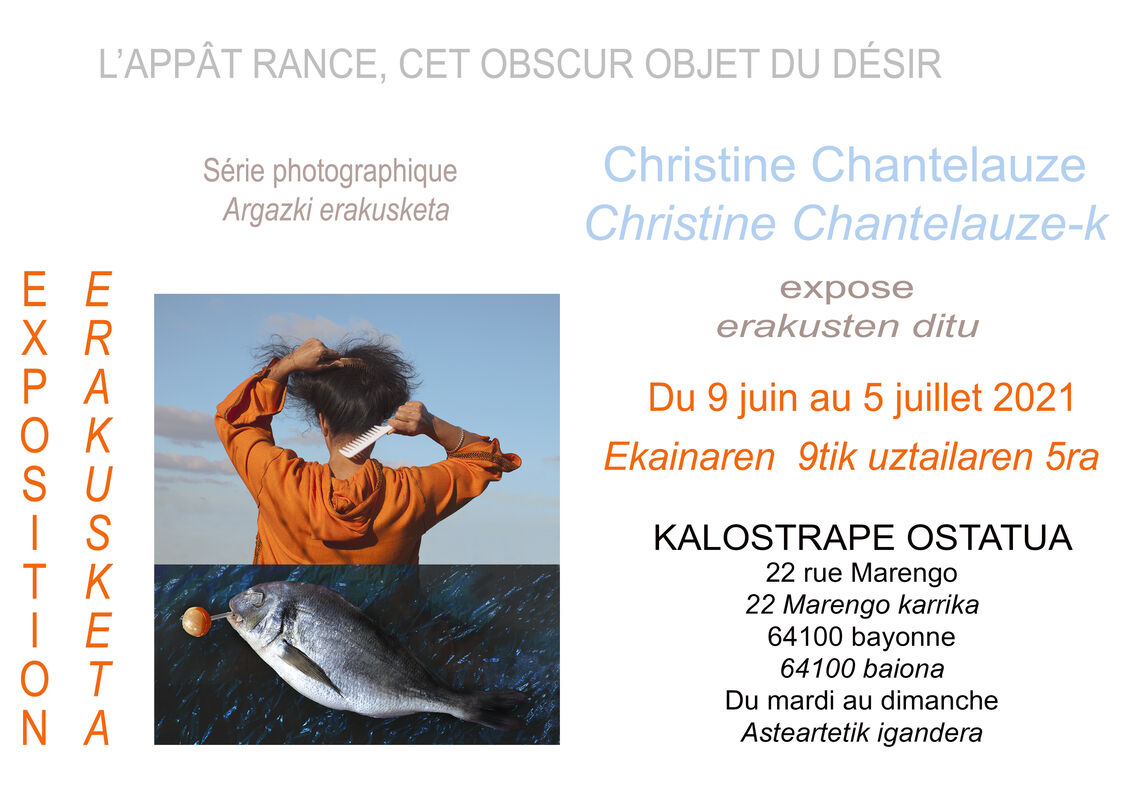 Kalostrape Ostatua eta Jatetxea, Baiona. Restaurant traditionnel et bar incontournable du quartier historique du Petit Bayonne. Bar à tapas et à cocktails, situé au 22 rue Marengo, dans l'ancien cloître des Visitandines. Exposition du mois de juin 2021 avec la photographe Christine Chantelauze