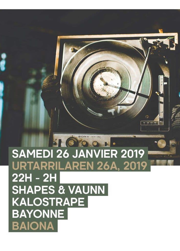 Kalostrape Ostatua, Jatetxea, Baiona, Euskal Herria. Bar et restaurant incontournable du coeur historique de Bayonne, situé au 22 rue Marengo, dans l'ancien cloître des Visitandines. Bar à tapas et à pintxos. Soirée du 26 janvier 2019 avec le duo de la DSF Vaunn et Shapes ! soirée qui débute à partir de 22h