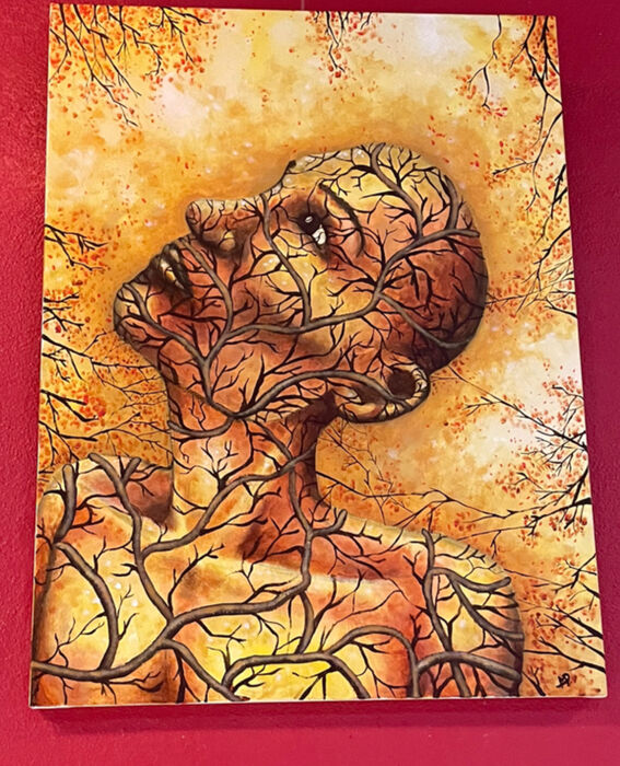 Kalostrape Ostatua eta jatetxea, Baiona. Exposition du mois de décembre 2021 avec la peintre Muriel Platero.
