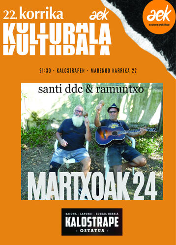 Kalostrape Ostatua eta Jatetxea, Baiona, Euskal Herria. Restaurant et bar atypique du Petit Bayonne. Situé au 22 rue Marengo, dans l'ancien cloître des Visitandines. Affiche du concert du samedi 24 mars 2022, dans le cadre de Korrika Kulturaka