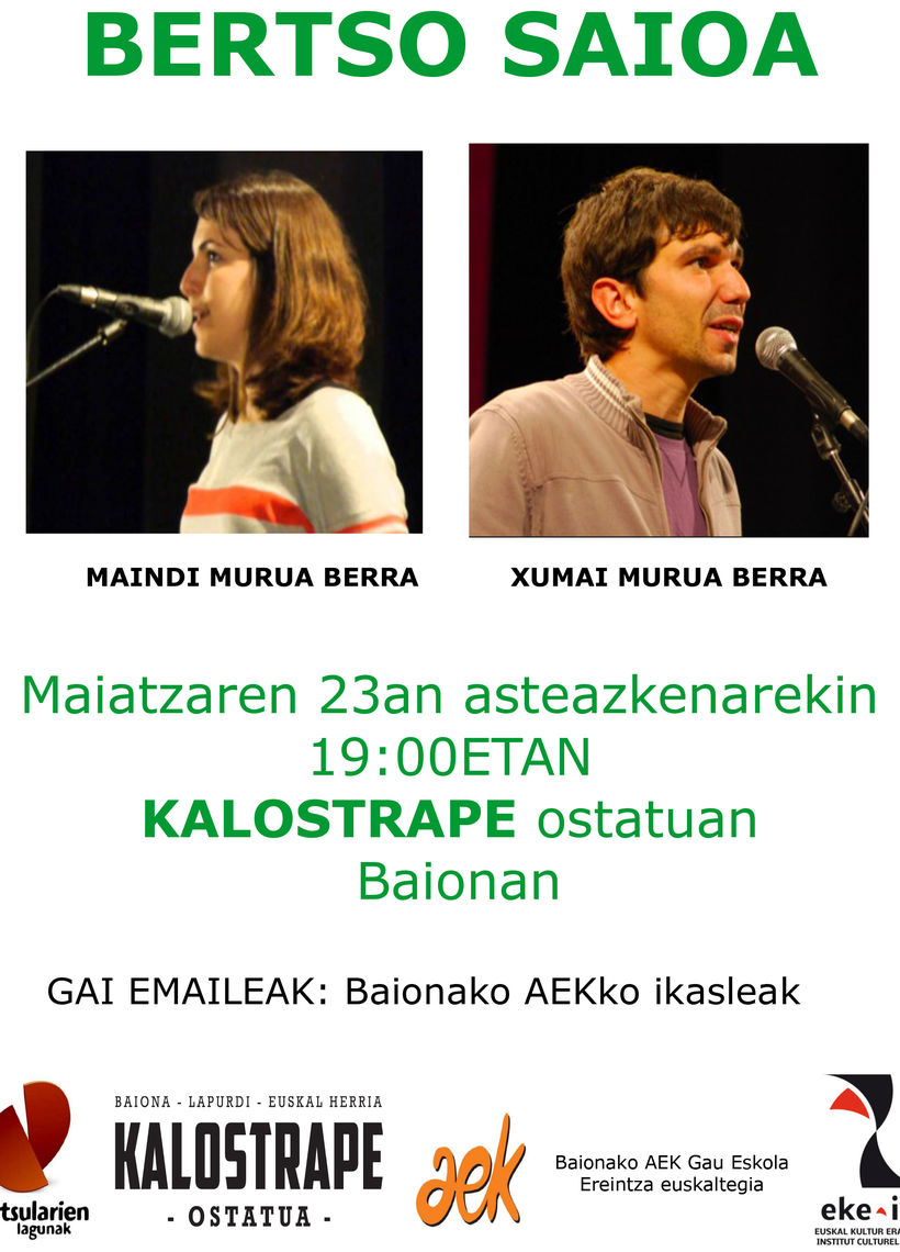 Kalostrape Ostatua Jatetxea Baiona, Euskal Herria. Bar et restaurant incontournable du Petit Bayonne. Situé dans l'ancien couvent des Visitandines. Soirée Bertso du mercredi 23 mai 2018, organisée par l'école de Basque pour adultes de Bayonne.