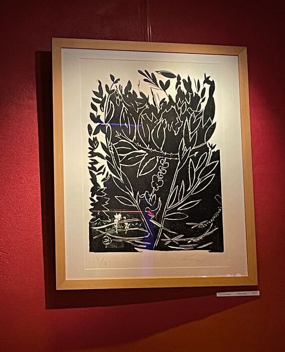 Kalostrape Ostatua eta jatetxea, Euskal Herria, Baiona. Restaurant et bar du quartier historique de Bayonne, situé au 22 rue Marengo, dans l'ancien cloître des Visitandines. Exposition du mois d'août 2021 avec l'artiste graveur Médéric Bottin.