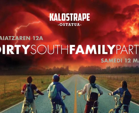 Kalostrape Ostatua Jatetxea, Baiona, Euskal Herria. Bar et restaurant incontournable du Petit Bayonne, situé dans l'ancien couvent des Visitandines. Affiche réalisée par Vincent Dupont, pour la DSF Party dans samedi 12 mai 2018.