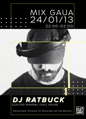 Kalostrape Ostatua eta Jatetxea, Baiona. Bar et restaurant incontournable du quartier historique de Bayonne. Affiche de la soirée Mix Gaua avec Dj Ratbuck, le samedi 13 janvier 2024