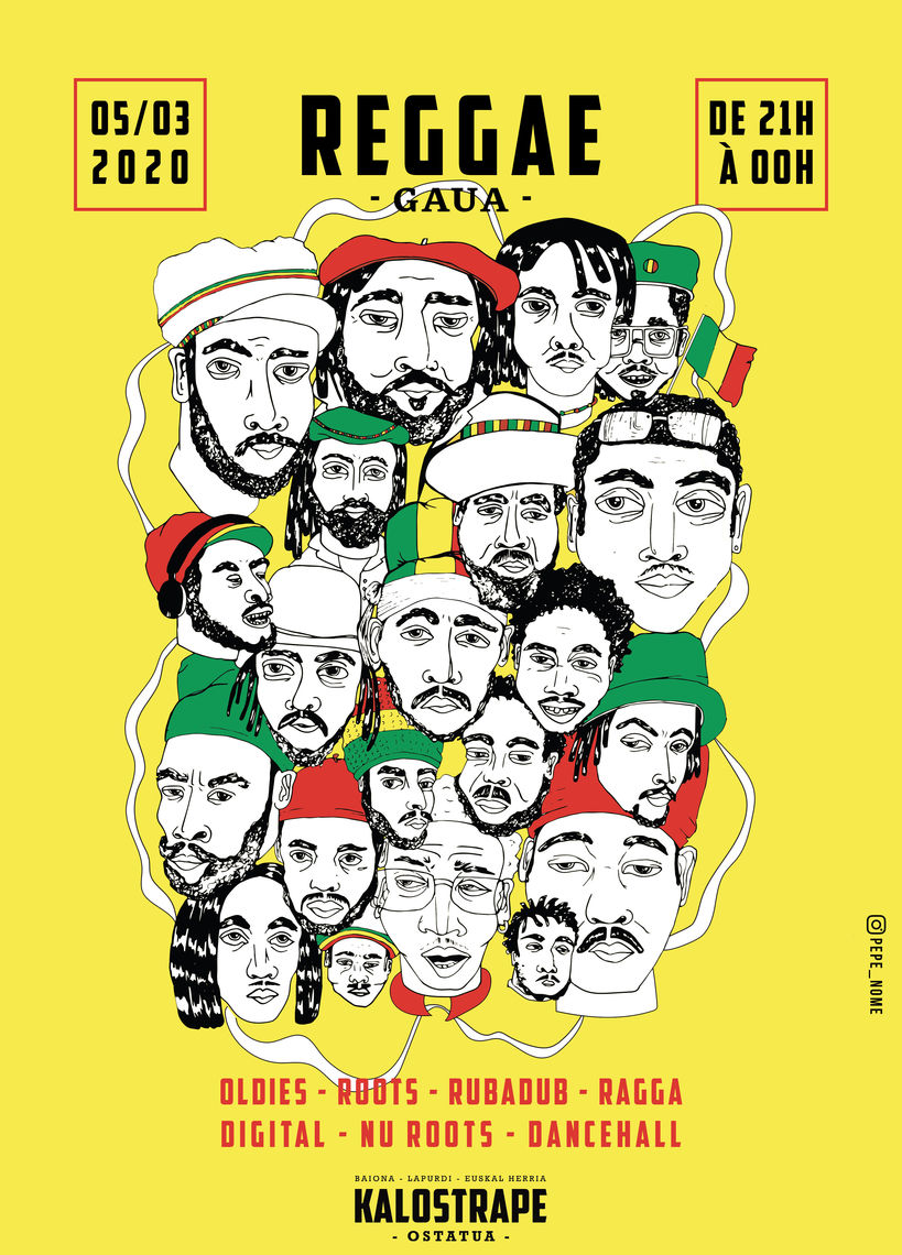 Kalostrape Ostatua eta jatetxea, Baiona, Euskal Herria. Restaurant traditionnel et bar atypique du Petit Bayonne. Affiche de la soirée du 5 mars 2020 avec Dj Sammy.
