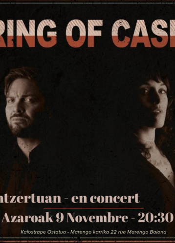 Kalostrape Ostatua eta Jatetxea Baiona. Bar et restaurant situé à Bayonne, dans l’ancien cloître des visitandines. Affiche du concert de Ring Of Cash du samedi 9 novembre 2024