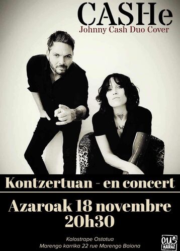 Kalostrape Ostatua eta Jatetxea, Baiona. Bar et restaurant incontournable du Petit Bayonne, situé au 22 rue Marengo, dans l'ancien cloître des Visitandines. Affiche de la soirée du 18 novembre 2023, avec le groupe Ring of Cash en concert, à partir de 20h30