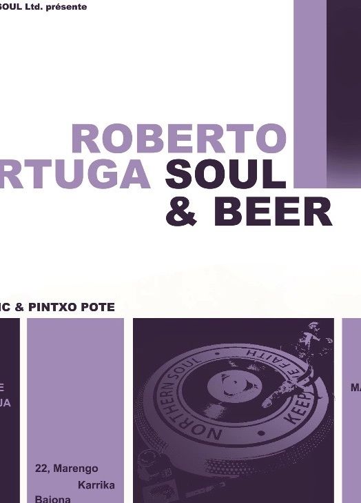 Kalostrape Ostatua, Jatetxea, Baiona Euskal Herria. Bar et restaurant du Petit Bayonne, dans l'ancien couvent des Visitandines. Concerts, soirées et expositions mensuelles. Affiche de la soirée Soul & Beer du jeudi 1er mars 2018 avec Roberto Tortuga aux platines