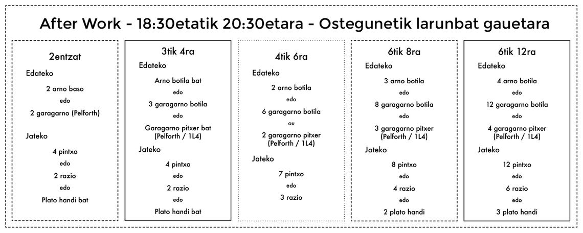 Kalostrape Ostatua Jatetxea, Baiona, Euskal Herria. Bar et restaurant de l'école de basque pour adultes AEK. Situé dans l'ancien cloitre des Visitandines, au coeur du Petit Bayonne. Lieu incontournable de la culture basque à Bayonne. Affiche en langue basque des nouvelles formules d'After Work. Bar à tapas et à cocktails. Concerts, soirées et expositions.
