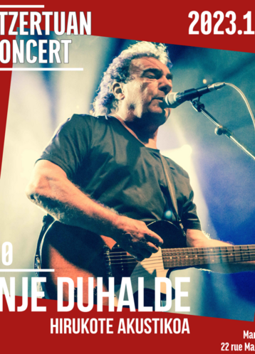 Kalostrape Ostatua eta Jatetxea, Baiona. Bar atypique et restaurant traditionnel situé au 22 rue Marengo, dans l'ancien cloître des Visitandines, à Bayonne. Affiche du concert d'Anje Duhalde le samedi 2 décembre à 21h